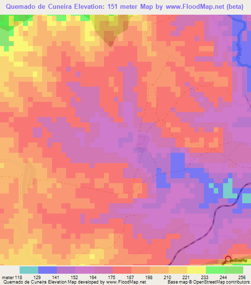 Quemado de Cuneira,Cuba Elevation Map