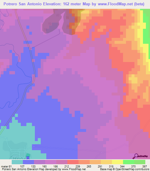 Potrero San Antonio,Cuba Elevation Map