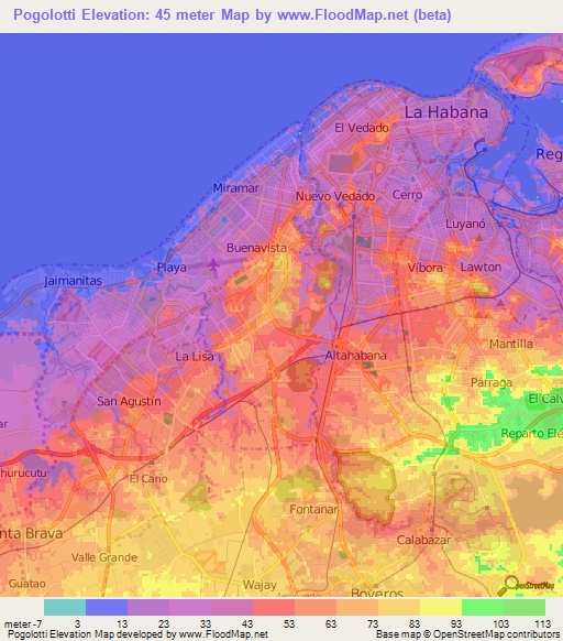Pogolotti,Cuba Elevation Map