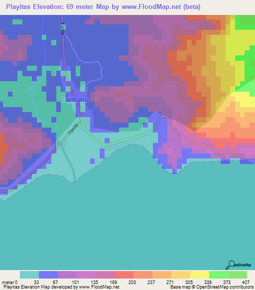 Playitas,Cuba Elevation Map