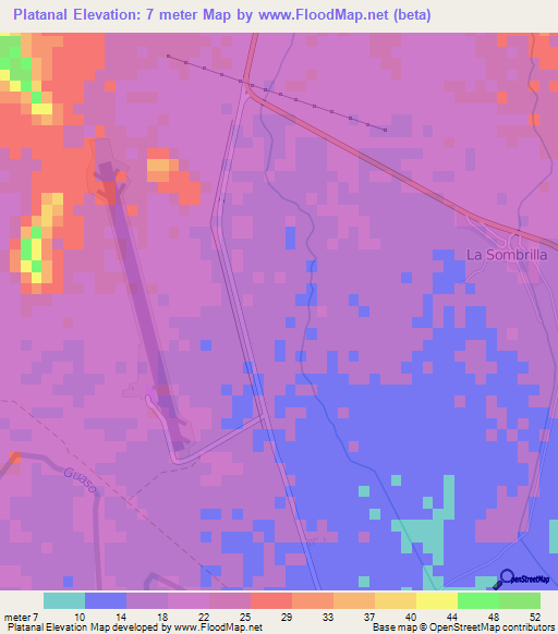 Platanal,Cuba Elevation Map
