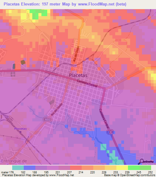 Placetas,Cuba Elevation Map