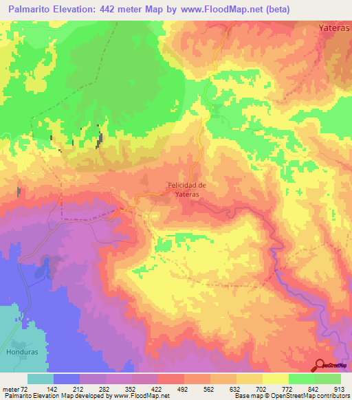 Palmarito,Cuba Elevation Map