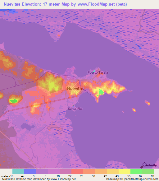 Nuevitas,Cuba Elevation Map