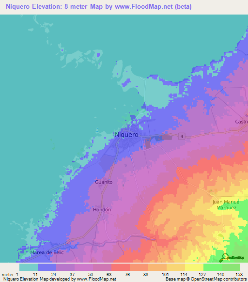 Niquero,Cuba Elevation Map