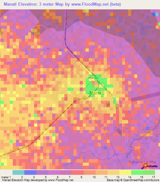 Manati,Cuba Elevation Map