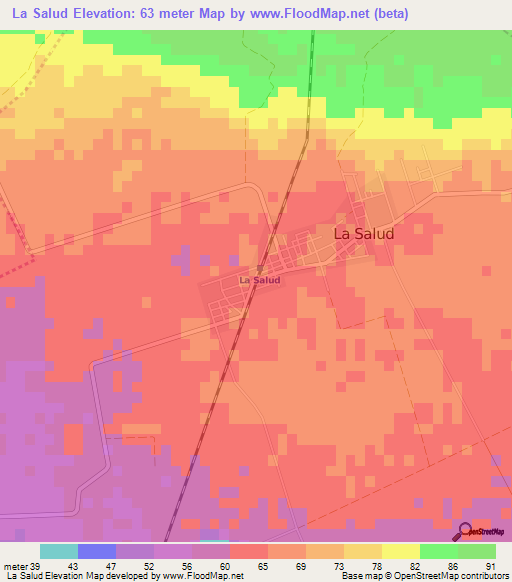 La Salud,Cuba Elevation Map