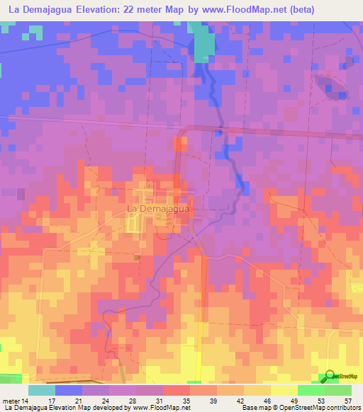 La Demajagua,Cuba Elevation Map