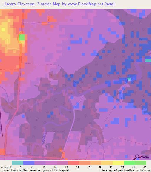 Jucaro,Cuba Elevation Map