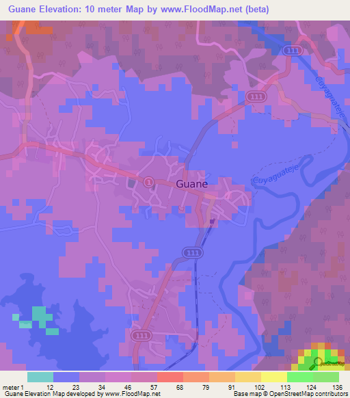 Guane,Cuba Elevation Map