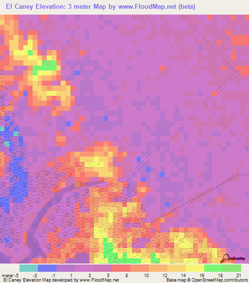 El Caney,Cuba Elevation Map