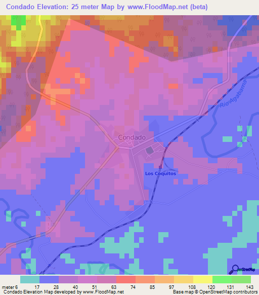 Condado,Cuba Elevation Map