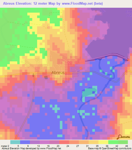 Abreus,Cuba Elevation Map