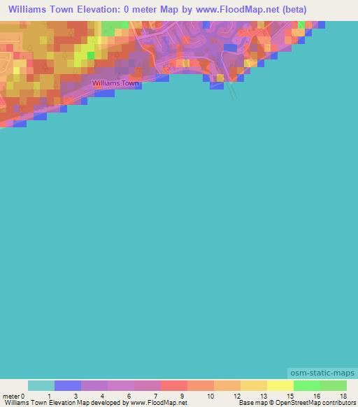 Williams Town,Bahamas Elevation Map