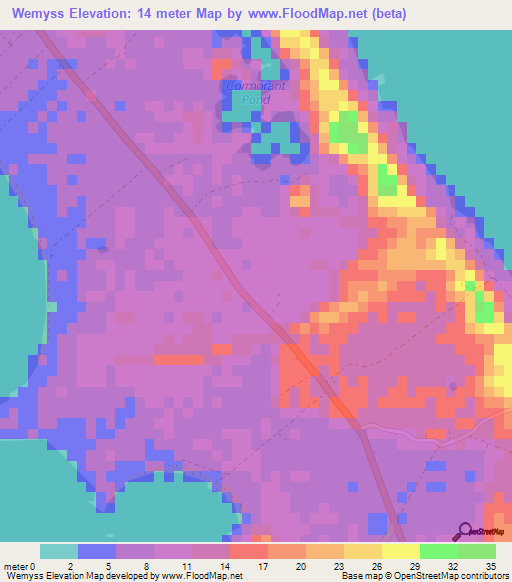 Wemyss,Bahamas Elevation Map