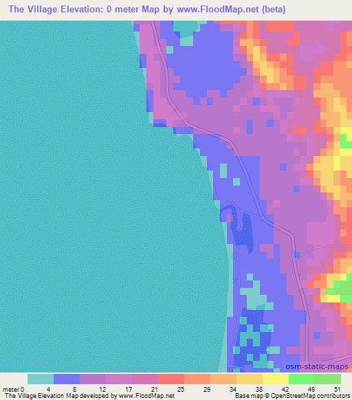 The Village,Bahamas Elevation Map