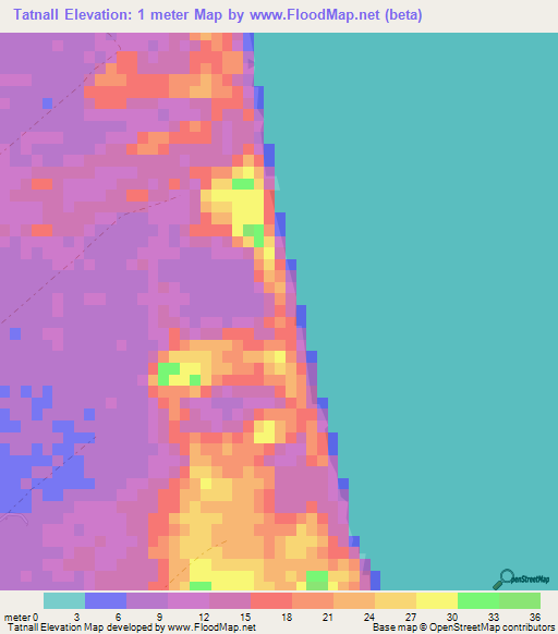 Tatnall,Bahamas Elevation Map