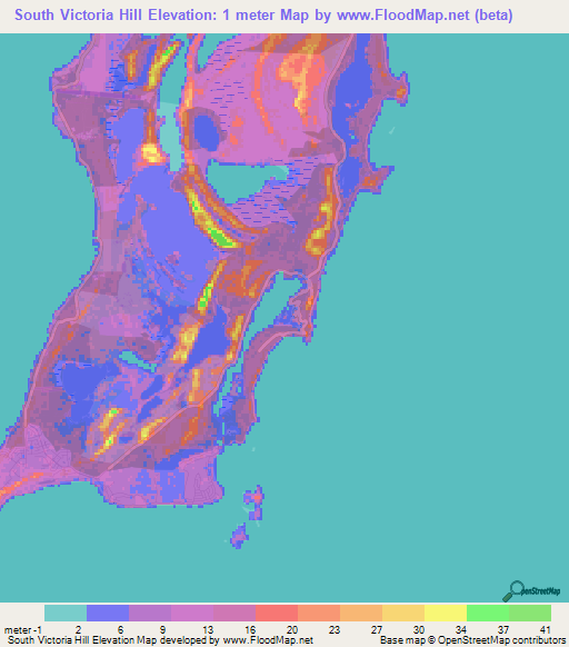 South Victoria Hill,Bahamas Elevation Map
