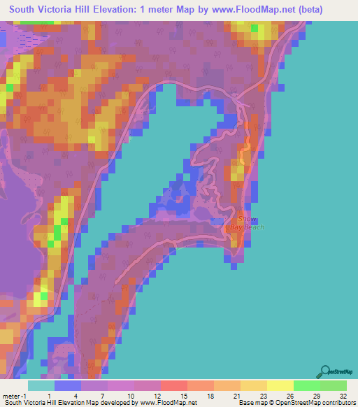 South Victoria Hill,Bahamas Elevation Map
