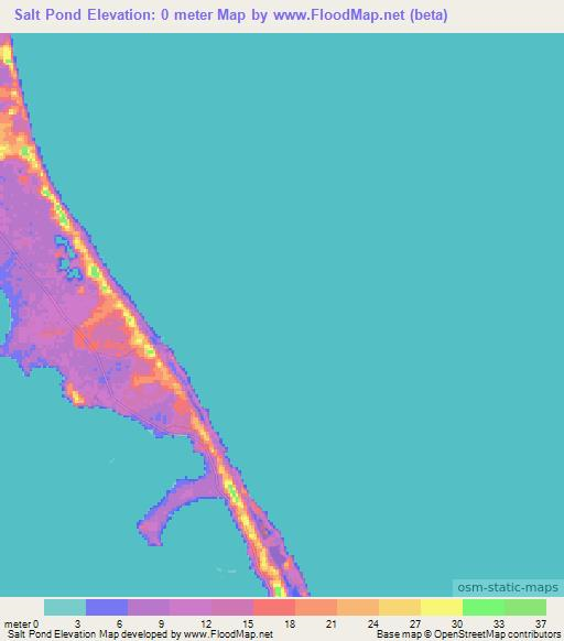 Salt Pond,Bahamas Elevation Map