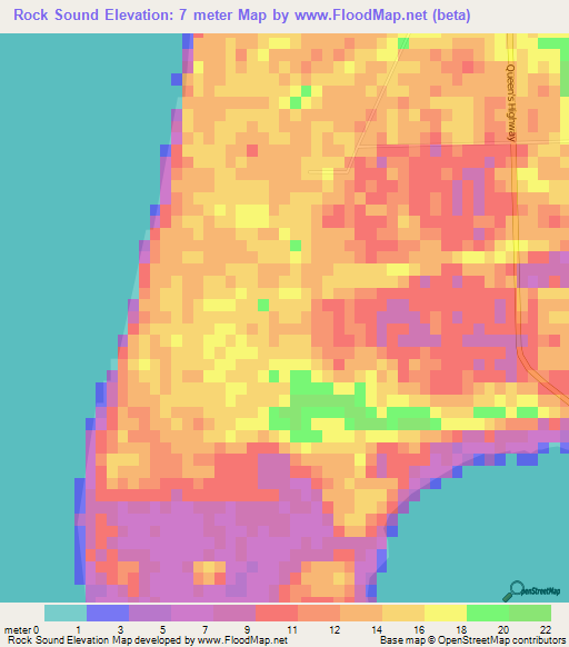Rock Sound,Bahamas Elevation Map