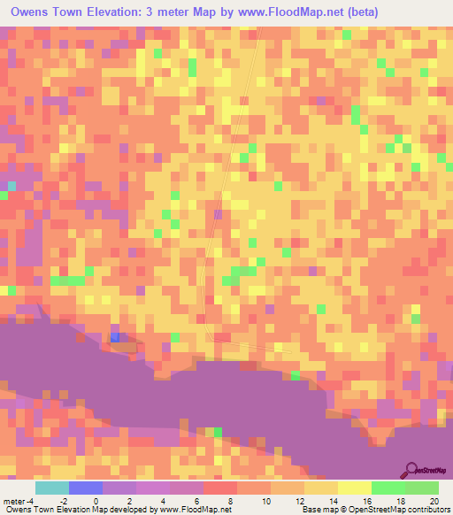 Owens Town,Bahamas Elevation Map