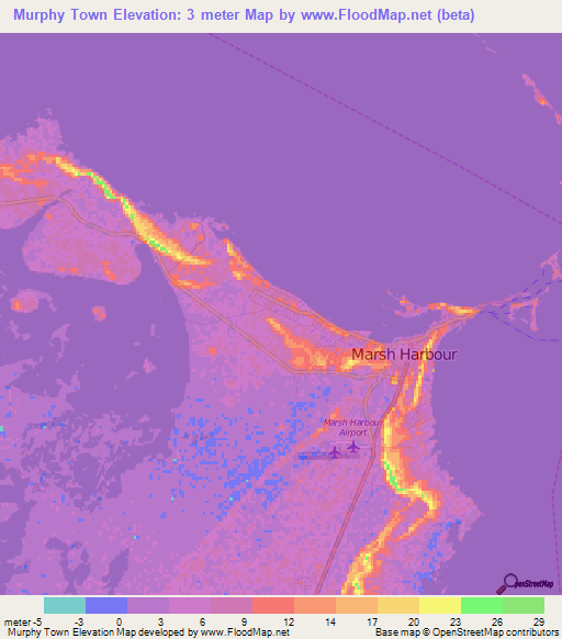 Murphy Town,Bahamas Elevation Map