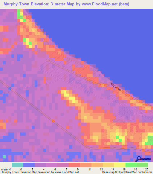 Murphy Town,Bahamas Elevation Map