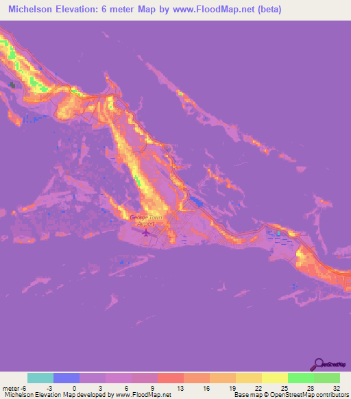 Michelson,Bahamas Elevation Map