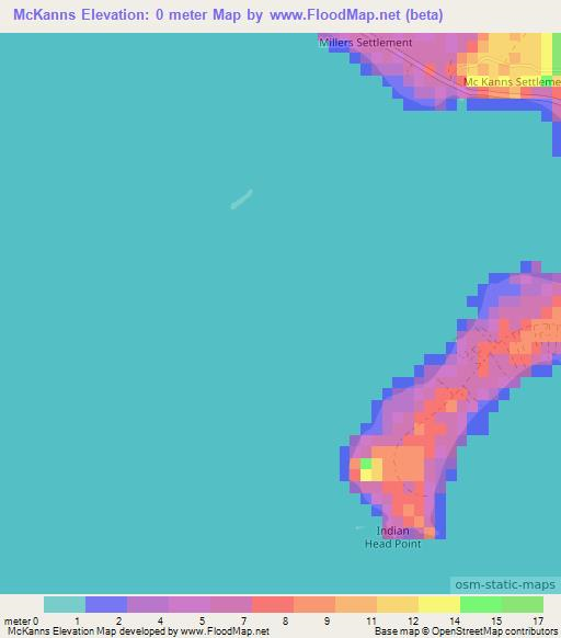 McKanns,Bahamas Elevation Map