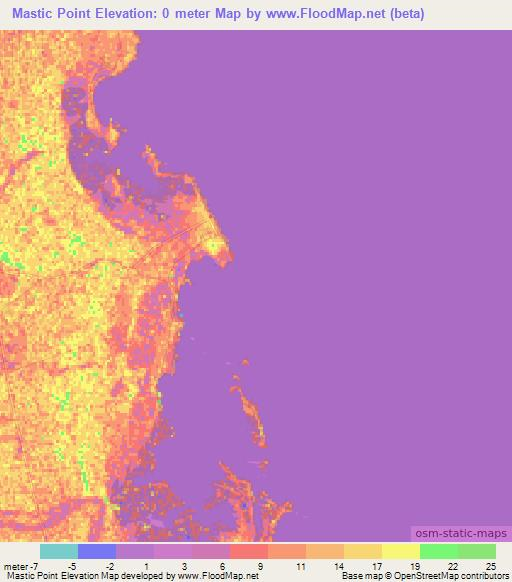 Mastic Point,Bahamas Elevation Map