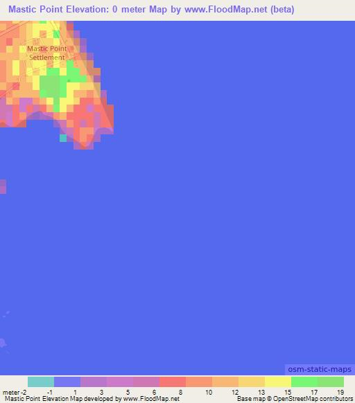 Mastic Point,Bahamas Elevation Map