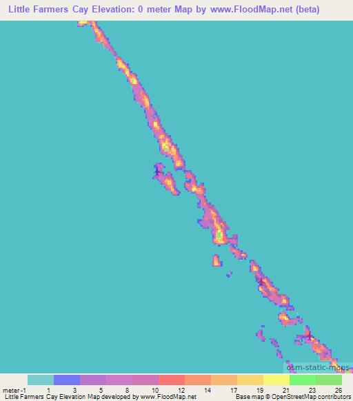 Little Farmers Cay,Bahamas Elevation Map