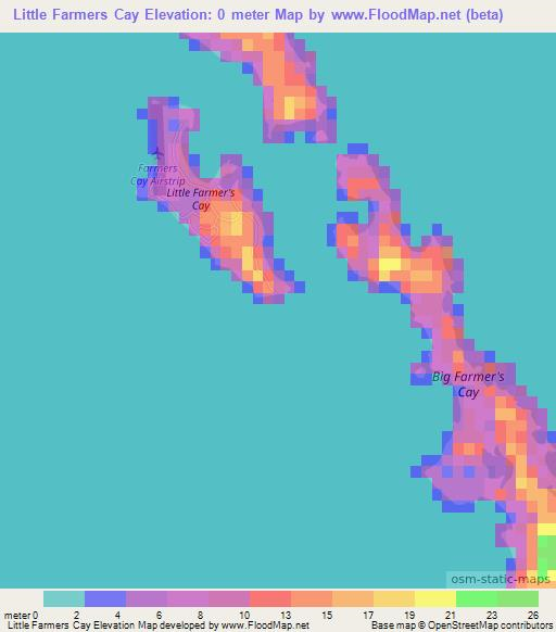 Little Farmers Cay,Bahamas Elevation Map