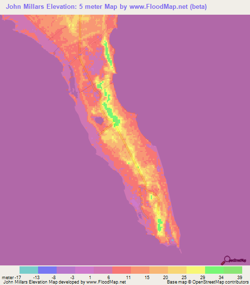 John Millars,Bahamas Elevation Map