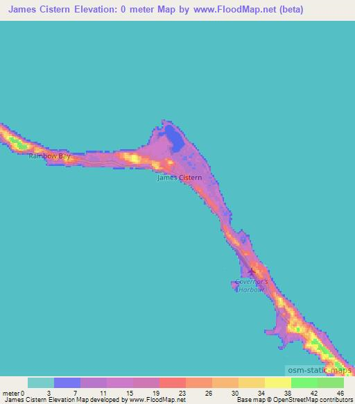 James Cistern,Bahamas Elevation Map