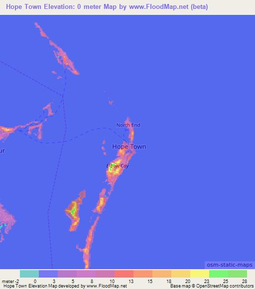 Hope Town,Bahamas Elevation Map