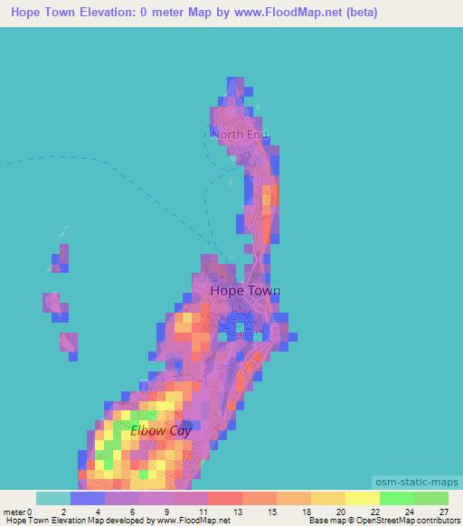 Hope Town,Bahamas Elevation Map