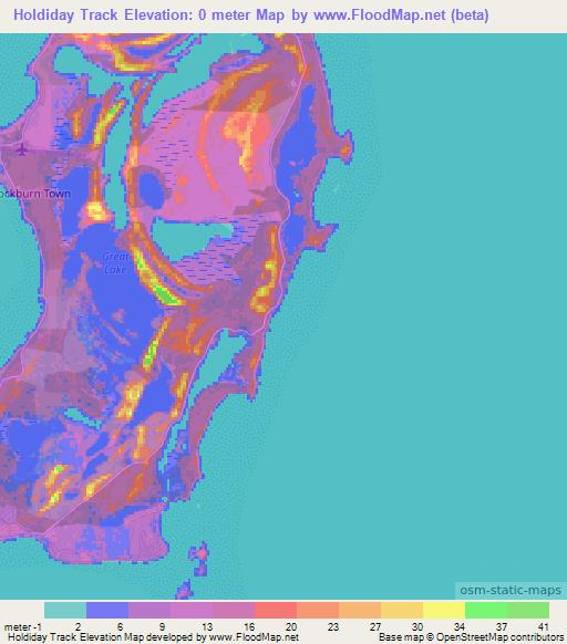 Holdiday Track,Bahamas Elevation Map
