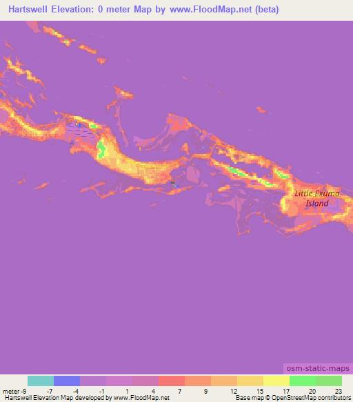 Hartswell,Bahamas Elevation Map