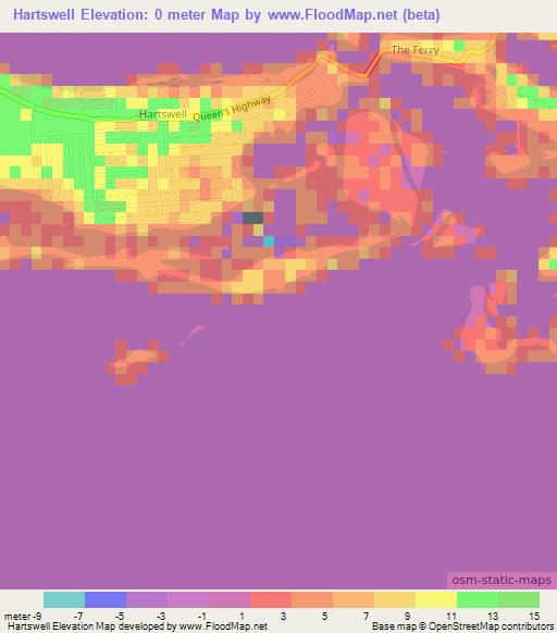 Hartswell,Bahamas Elevation Map