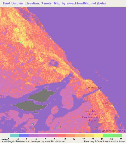 Hard Bargain,Bahamas Elevation Map