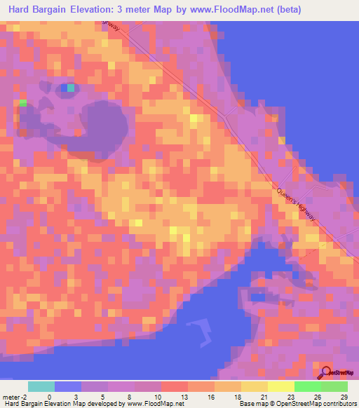 Hard Bargain,Bahamas Elevation Map