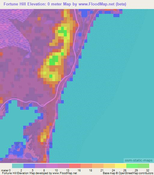 Fortune Hill,Bahamas Elevation Map