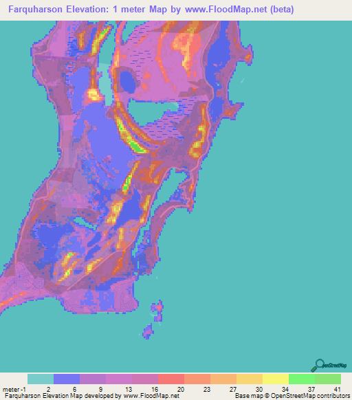 Farquharson,Bahamas Elevation Map