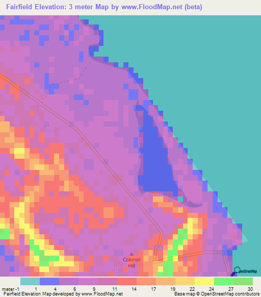 Fairfield,Bahamas Elevation Map
