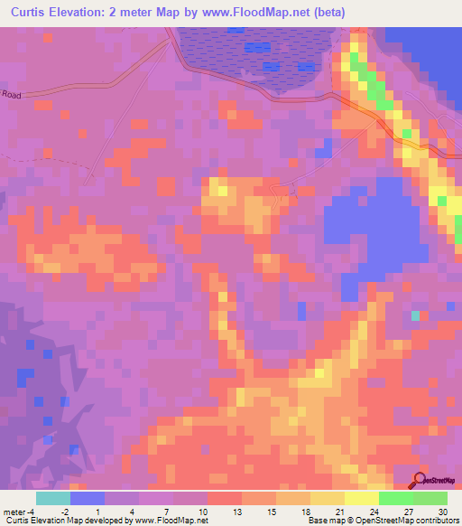 Curtis,Bahamas Elevation Map