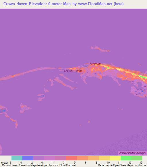 Crown Haven,Bahamas Elevation Map