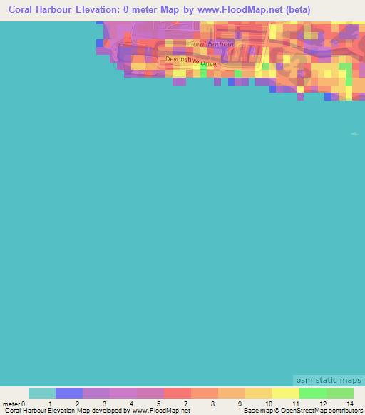 Coral Harbour,Bahamas Elevation Map