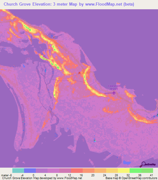 Church Grove,Bahamas Elevation Map